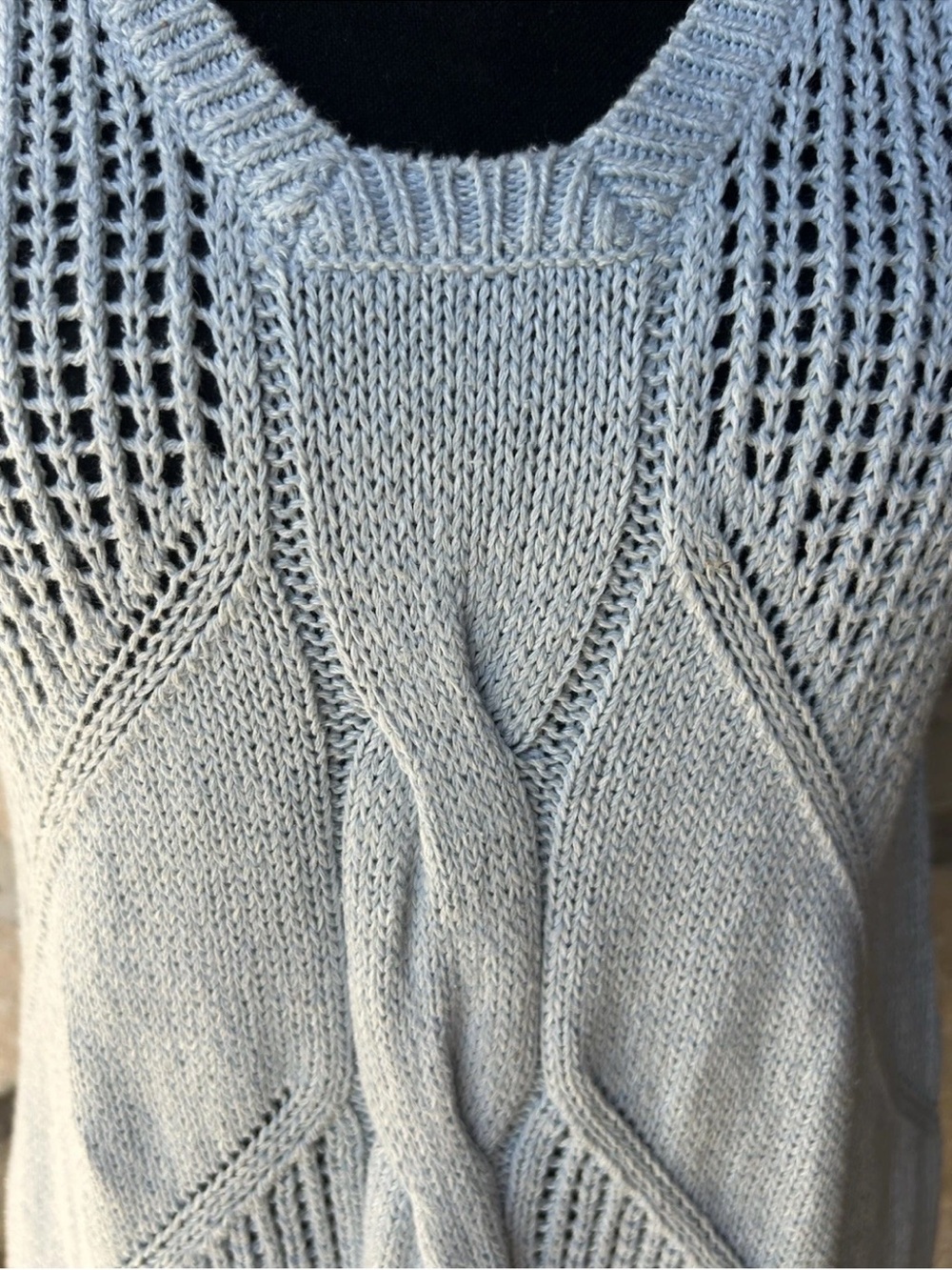 Cabi Cable Knit Sleeveless Sweater Blue Tank 12 - Picture 4 of 7